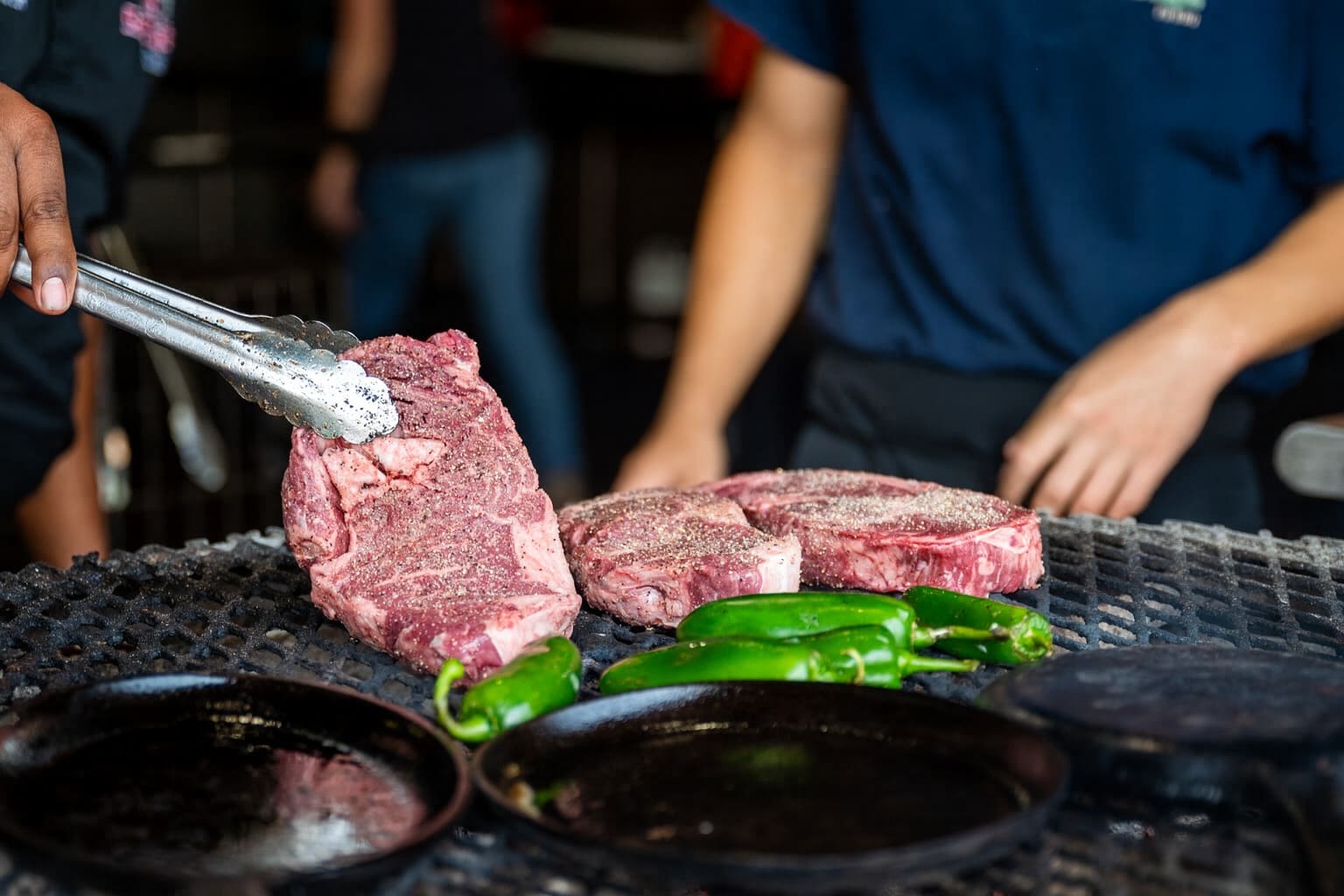 Grilling Ribeye and Peppers