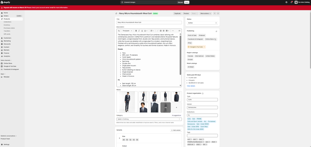 Shopify product feed