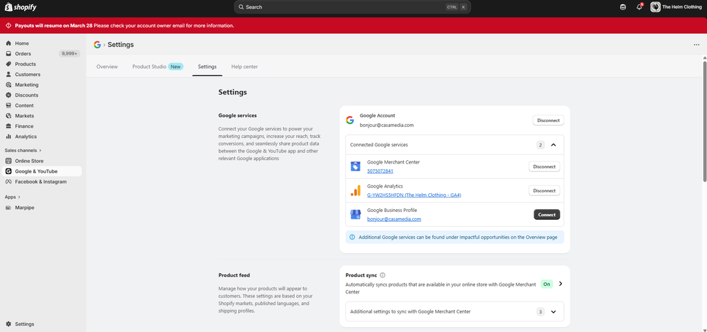 Connecter Shopify à Google